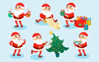 Collection of Christmas Santa Claus characters