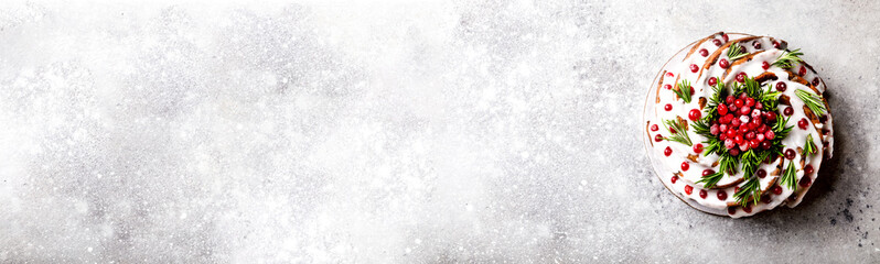 Christmas fruit cake, Pudding ,Baking.Banner 