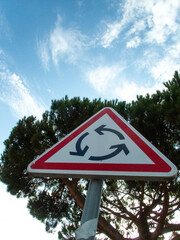 European roundabout road sign