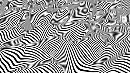Abstract striped background. Black and white lines optical illusion. Vector illustration.