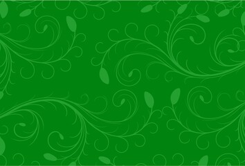 Fototapeta na wymiar Green floral pattern design with green background vector illustration