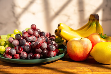 artificial fruits in a sunny morning