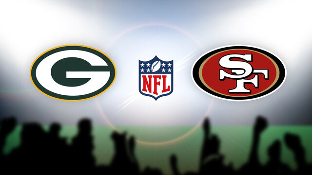 NFL Green Bay Packers vs San Francisco 49ers vector illustration.