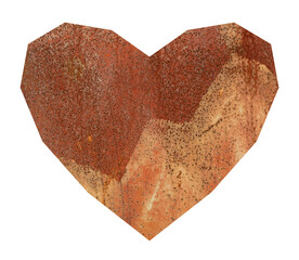 Heart with rusty metal texture