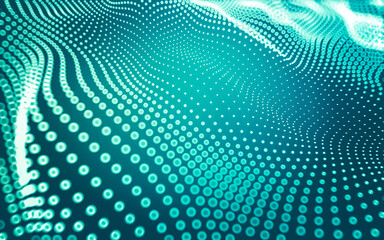 Obraz premium Abstract background. Molecules technology with polygonal shapes, connecting dots and lines. Connection structure. Big data visualization.