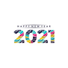 Happy New Year elegant design of colored 2021 logo numbers. Typography for 2021 save the date luxury designs and new year celebration invite. Vector illustration.