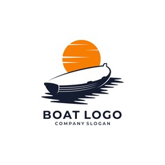 Boat Logo Design Vector Template
