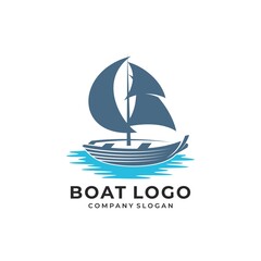 Boat Logo Design Vector Template
