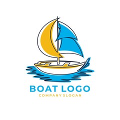 Boat Logo Design Vector Template
