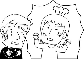 Monochrome Husband and wife quarrel