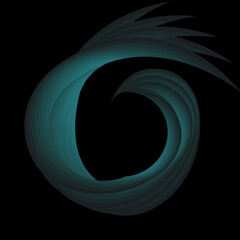 design for decoration with abstract pieces forming a wave