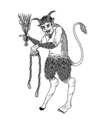 Fototapeta premium vector illustration of krampus