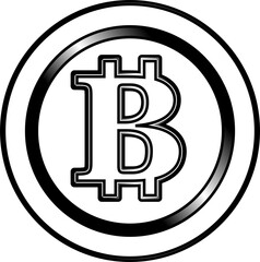 Obraz premium Monochrome One bitcoin medal