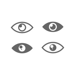 Set of eye icon design collection on white background