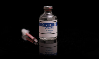 Corona Vaccine - Covid 19 vaccine isolated bottle