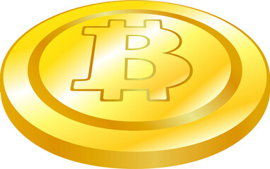 Bitcoin medals placed on a single plane