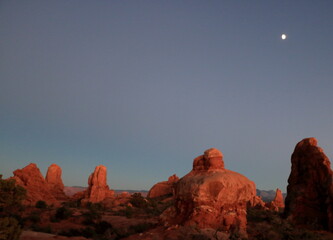 Arches Landscape in Twilight, Moab, Utah