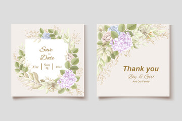 Elegant beautiful floral and wedding invitation