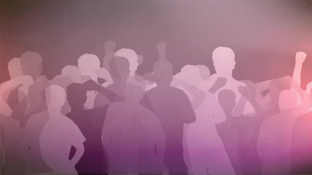 animated silhouettes of people dancing at a party or disco