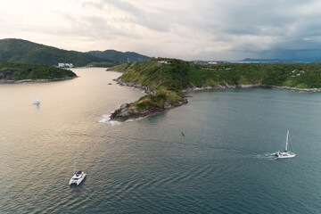 Amazing landscape nature scenery view of Beautiful tropical sea with Sea coast view in summer...