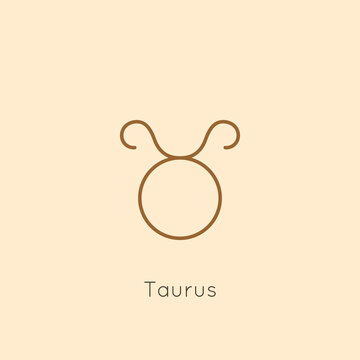 Taurus Zodiac sign Icon in a Minimal Linear Style. Vector Horoscope Symbol for Astrology, Calendar, Tattoo, t-shirt print.