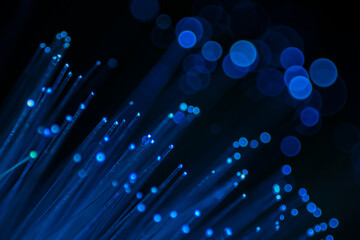 Close up of abstract background fiber optics,internet communication concept