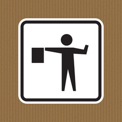 Flagger Ahead Symbol Sign Isolate on White Background,Vector Illustration