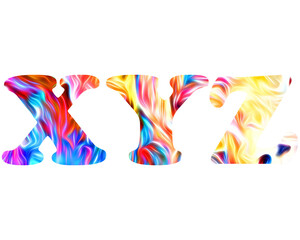 xyz letter logo, Alphabet Fire blazing Abc, 3d illustration	