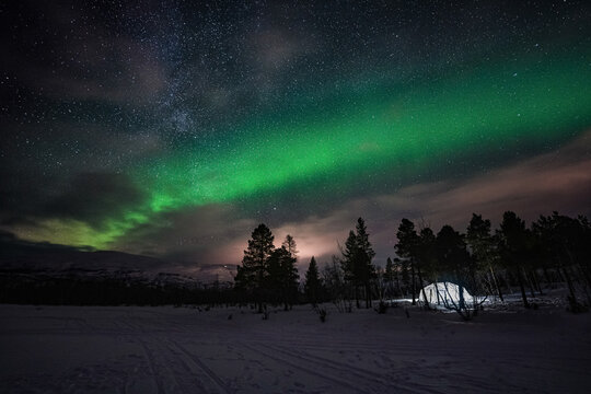 Northern Lights in Abisko National Park, Sweden.