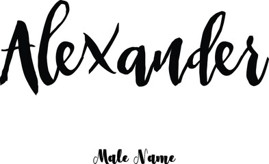 Alexander-Male Name Bold Calligraphy Text on White Background