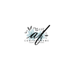 AF Initial handwriting logo template vector