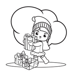 coloring book with cute girl christmas caracther collection (3)