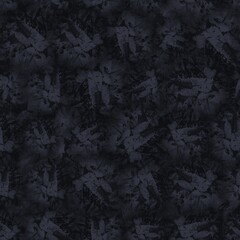 Fototapeta premium Dark moody almost black leaf seamless pattern. High quality illustration. Deep mysterious distant and faded leaf foliage design. Luxurious shadow surface pattern design for interiors or backgrounds.