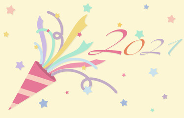 Celebrations of the New Year 2021. Presenting the background for the New Year's party. With colorful hand fireworks With many stars. eps10 vector illustration.