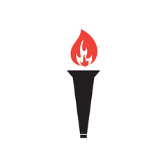 Torch icon design template vector isolated illustration