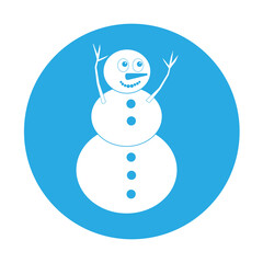 Simple illustration of funny snowman Concept for Christmas holiday