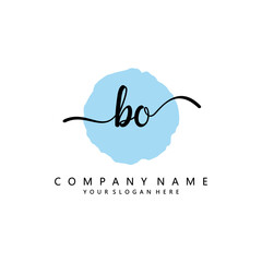 BO Initial handwriting logo template vector
