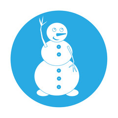 Simple illustration of funny snowman Concept for Christmas holiday