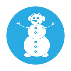 Simple illustration of funny snowman Concept for Christmas holiday