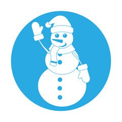 Simple illustration of funny snowman Concept for Christmas holiday