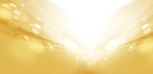 光輝くウェーブ　金色と黄色の背景 
