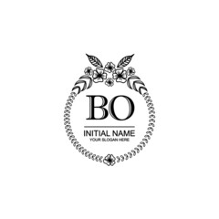 BO Initial handwriting logo template vector
