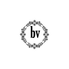 BV Initial handwriting logo template vector
