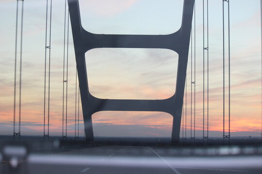 Architecture Bridge Cables Sunset