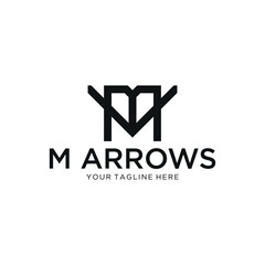 letter M trade marketing logo design vector. initial M and chart diagram graphic concept. company, corporate, business, finance symbol icon.