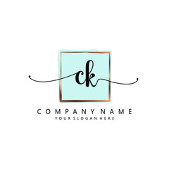 CK Initial handwriting logo template vector
