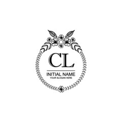 CL Initial handwriting logo template vector
