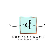 CL Initial handwriting logo template vector
