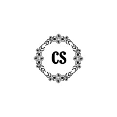 CS Initial handwriting logo template vector
