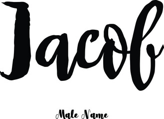 Jacob-Male Name Bold Typography Phrase on White Background